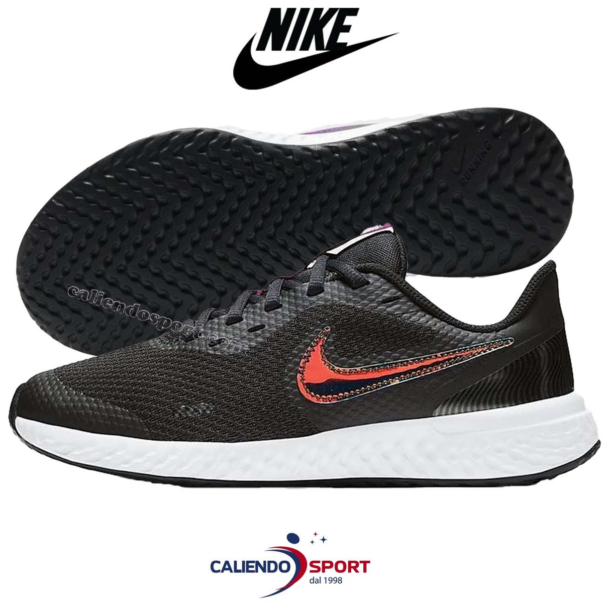 SCARPA NIKE CW3263 001 REVOLUTION 5 POWER GS NERO