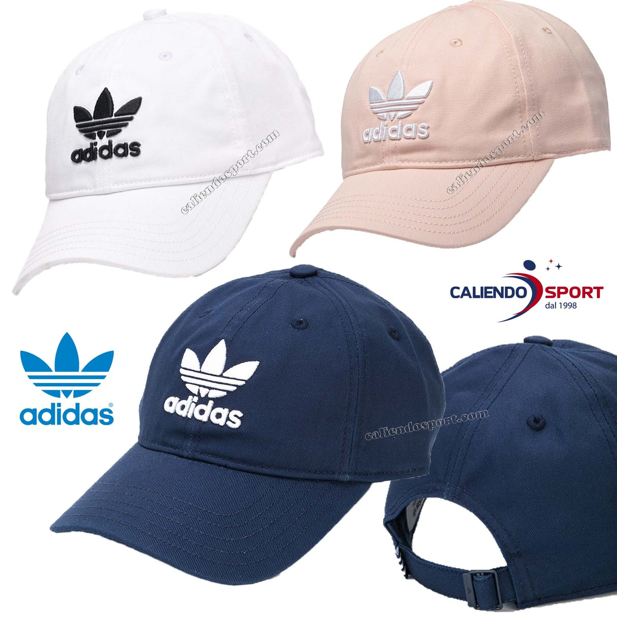 CAPPELLO UOMO DONNA CV8143 BR9720 CD6973 ADIDAS ORIGINALS ADIDAS TREFOIL BLU BIANCO ROSA