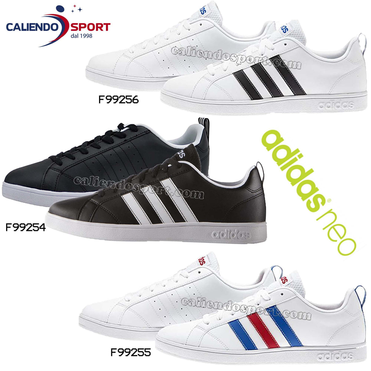 SCARPA UOMO ADIDAS NEO VS ADVANTAGE F99256 F99255 F99254 BIANCO NERO