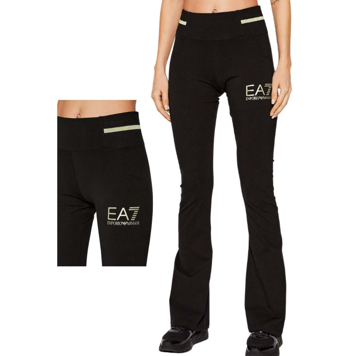 ARMANI EA7 3LTP59TJ01Z COTTON FLARED PANTS