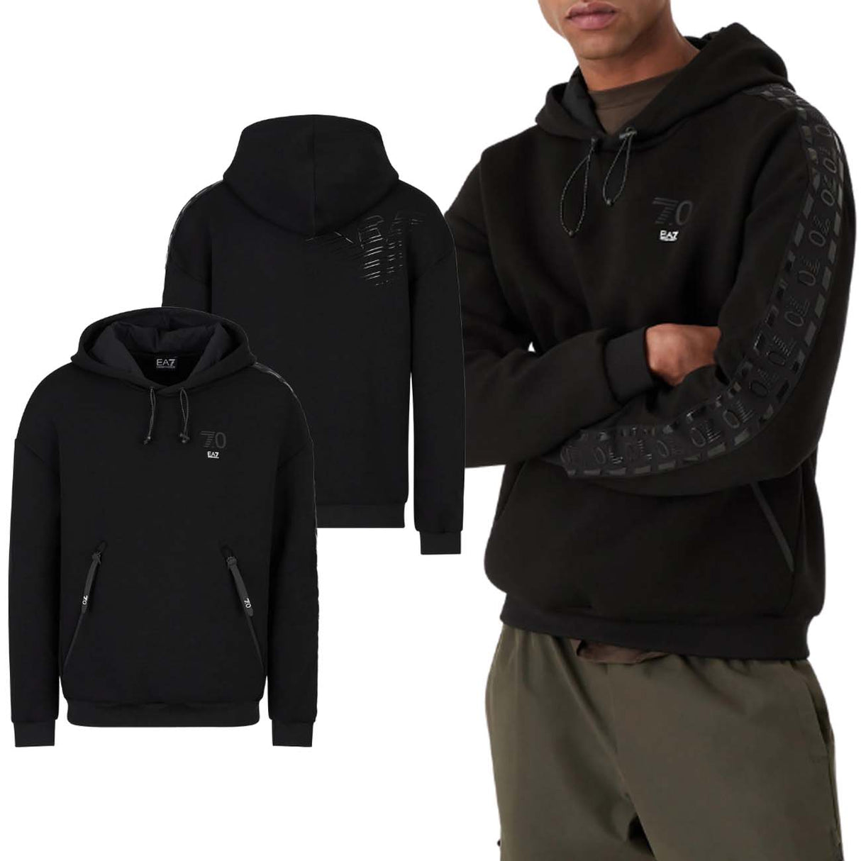 ARMANI EA7 6LPM89 PJJKZ 7.0 BLACK SWEATSHIRT