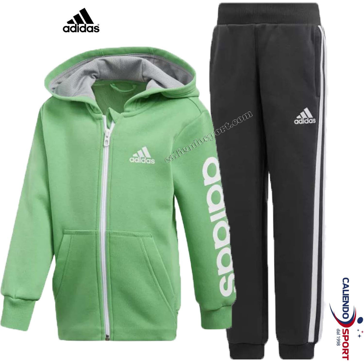 SURVÊTEMENT ADIDAS GARÇON DN8421 VERT HOJO COTON POLAIRE SPORT GYM ÉCOLE