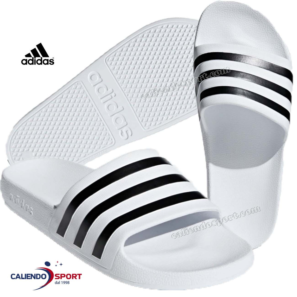 CIABATTE ADIDAS F35539 ADILETTE ACQUA BIANCO NERO
