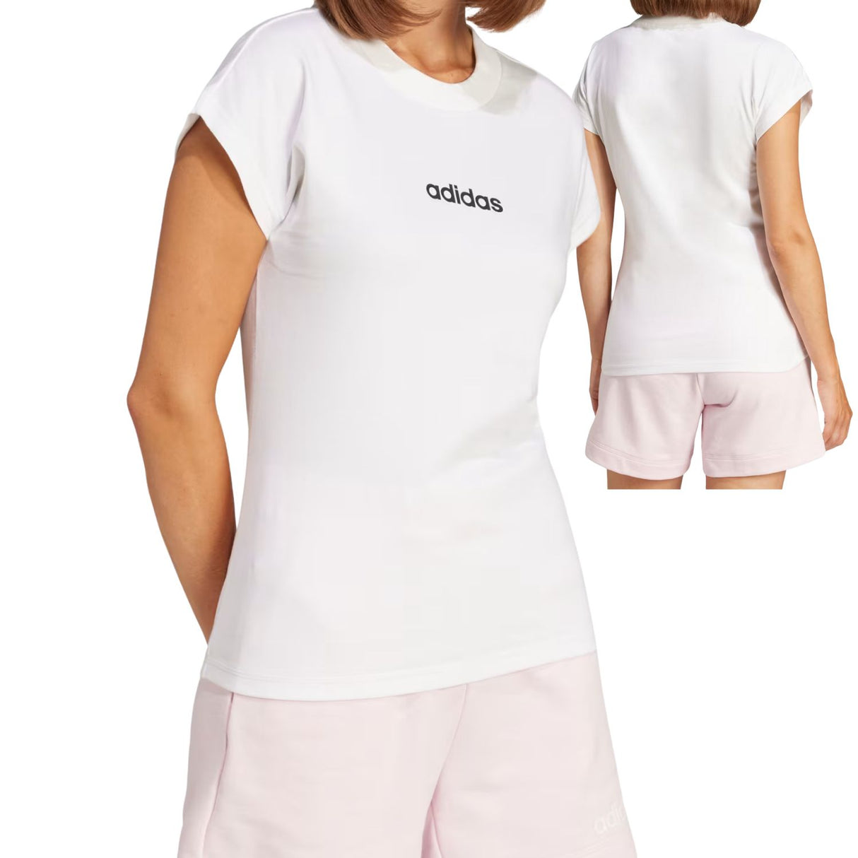 T-SHIRT DONNA ADIDAS JC8239 ESSENTIALS LENEAR COTONE
