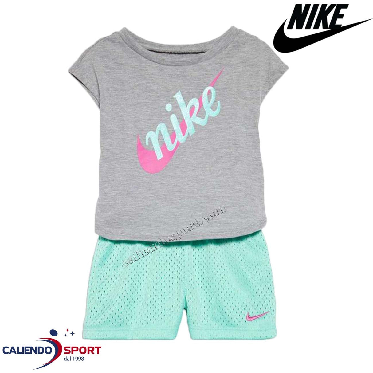 NIKE GIRLS COMPLETE 6F519 E8G T-SHIRT+SHORTS