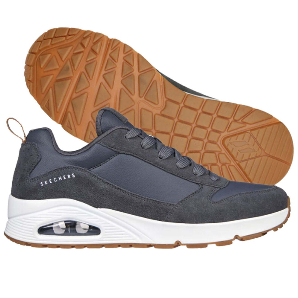 SCARPA SKECHERS 52468 CHAR UNO STACRE GRIGIO