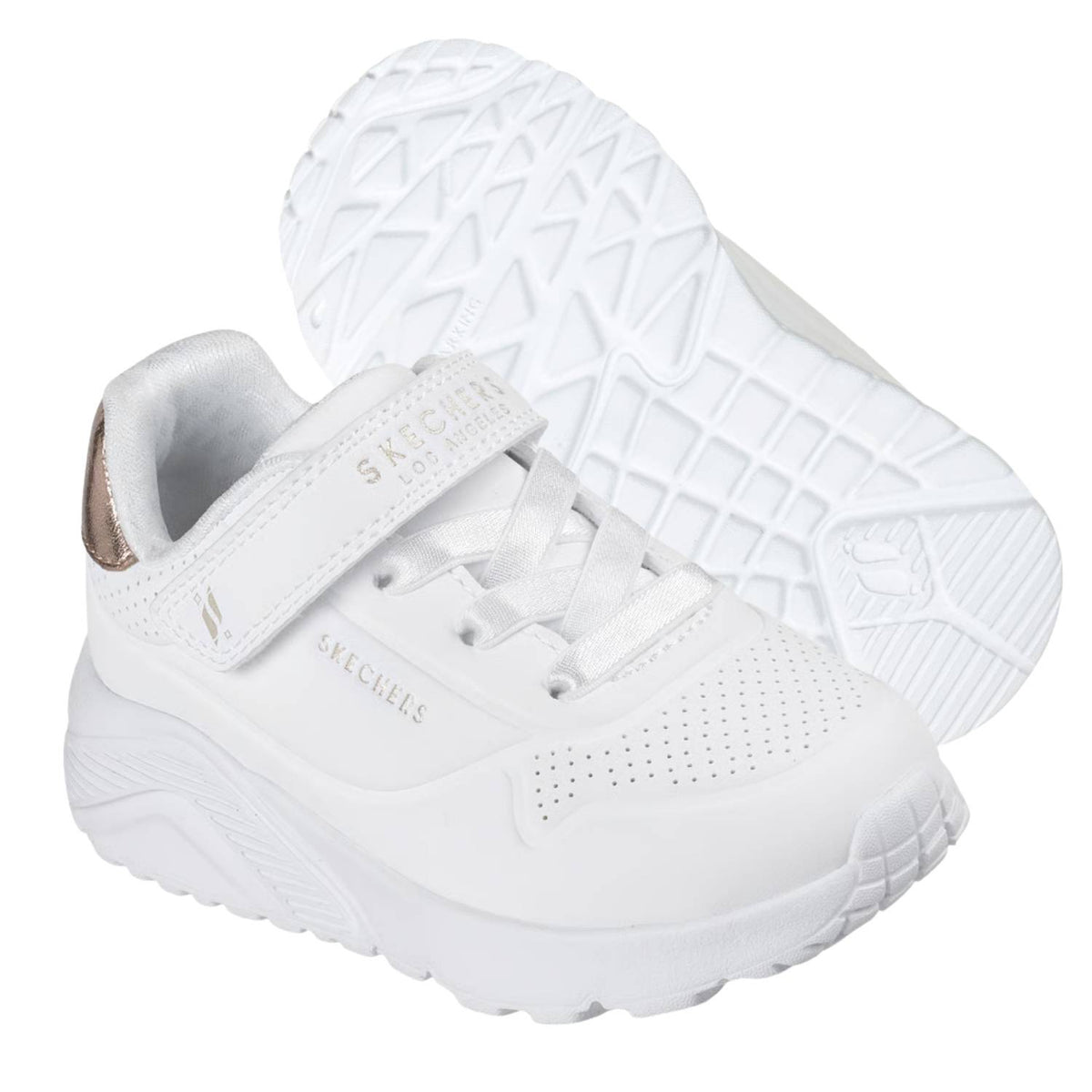 SCARPA BAMBINE SKECHERS 310379N WHT UNO LITE PRECIOUS SHIMMER BIANCO