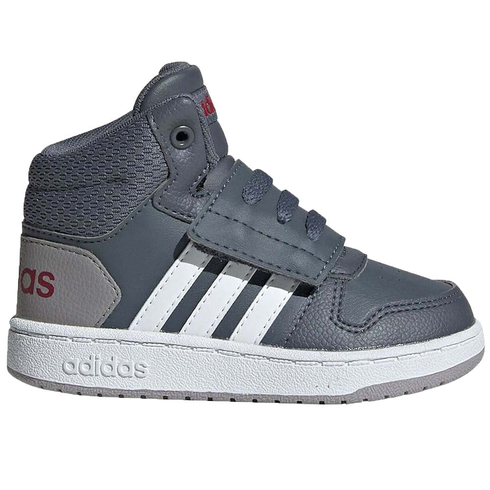 ADIDAS EE6717 EE6714 HOOPS 2.0 MID VELCRO BLUE GREY CHILDREN'S SHOES