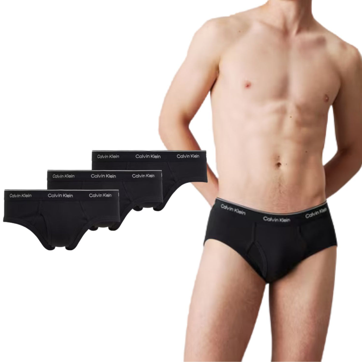 SLIP UOMO CALVIN CLEIN 000NB3998A 001 3 PEZZI COTTON CLASSIC