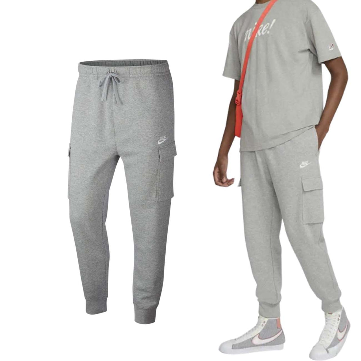 PAMTALONE NIKE CZ9954 063 CARGO TASCONI COTONE GRIGIO