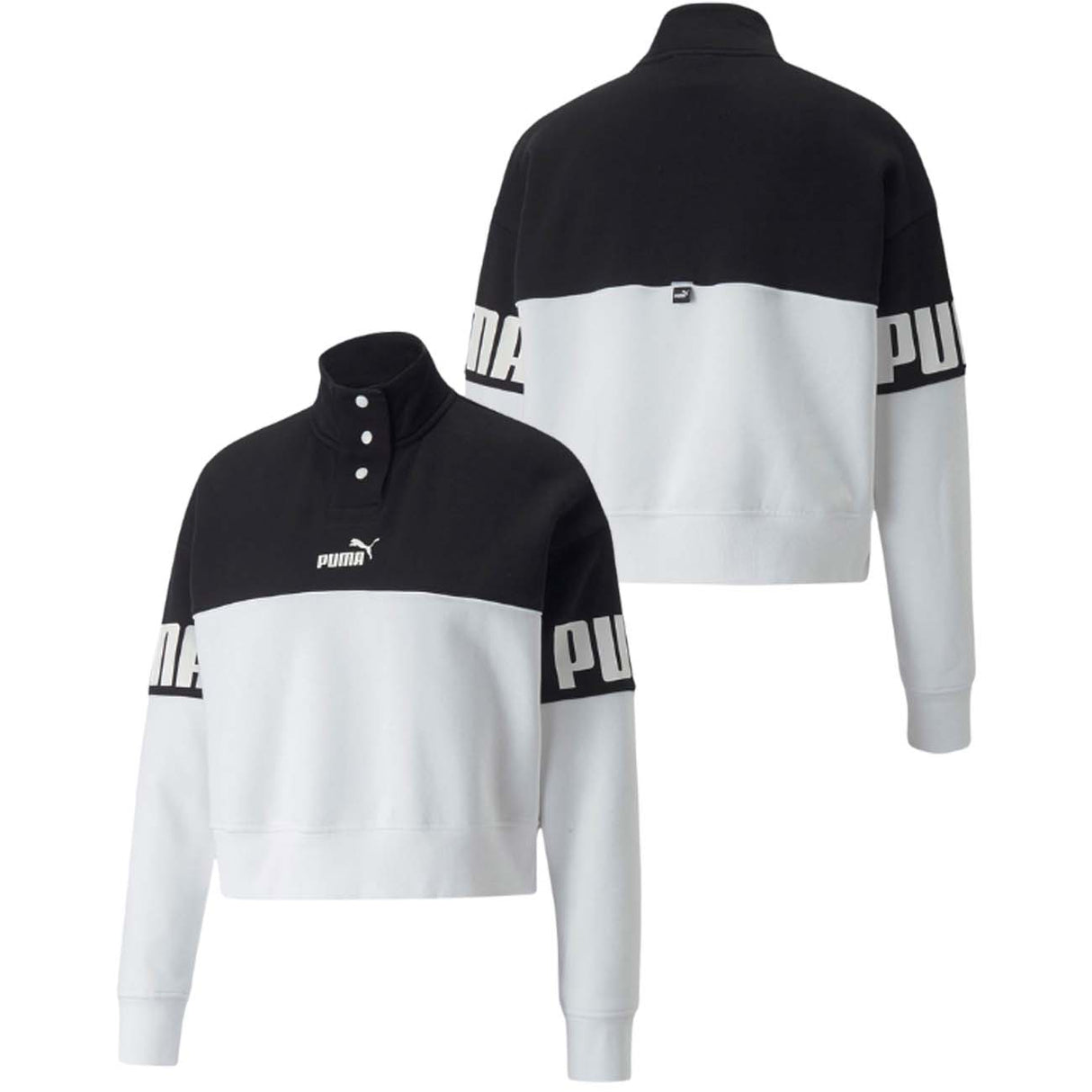 FELPA PUMA DONNA 849951 01 COLORBLOCK COTONE FELPATO