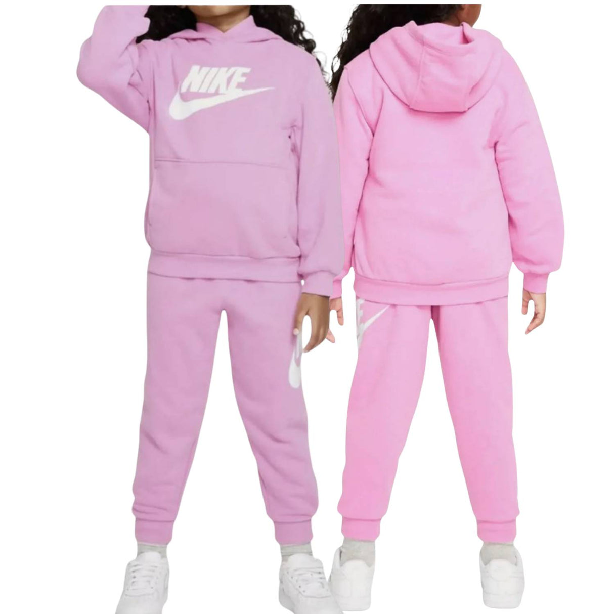 TUTA BAMBINA NIKE 36L595 A0W COTONE COTONE GARZATO ROSA