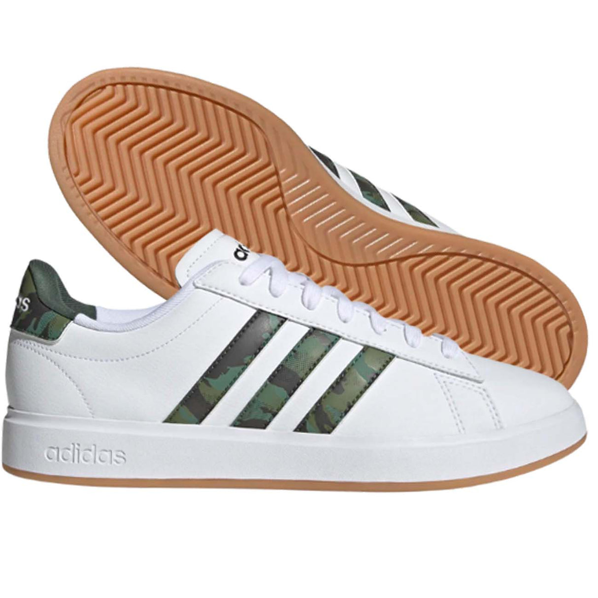 ADIDAS GY2486 GRAND COURT WHITE GREEN CAMO SHOE