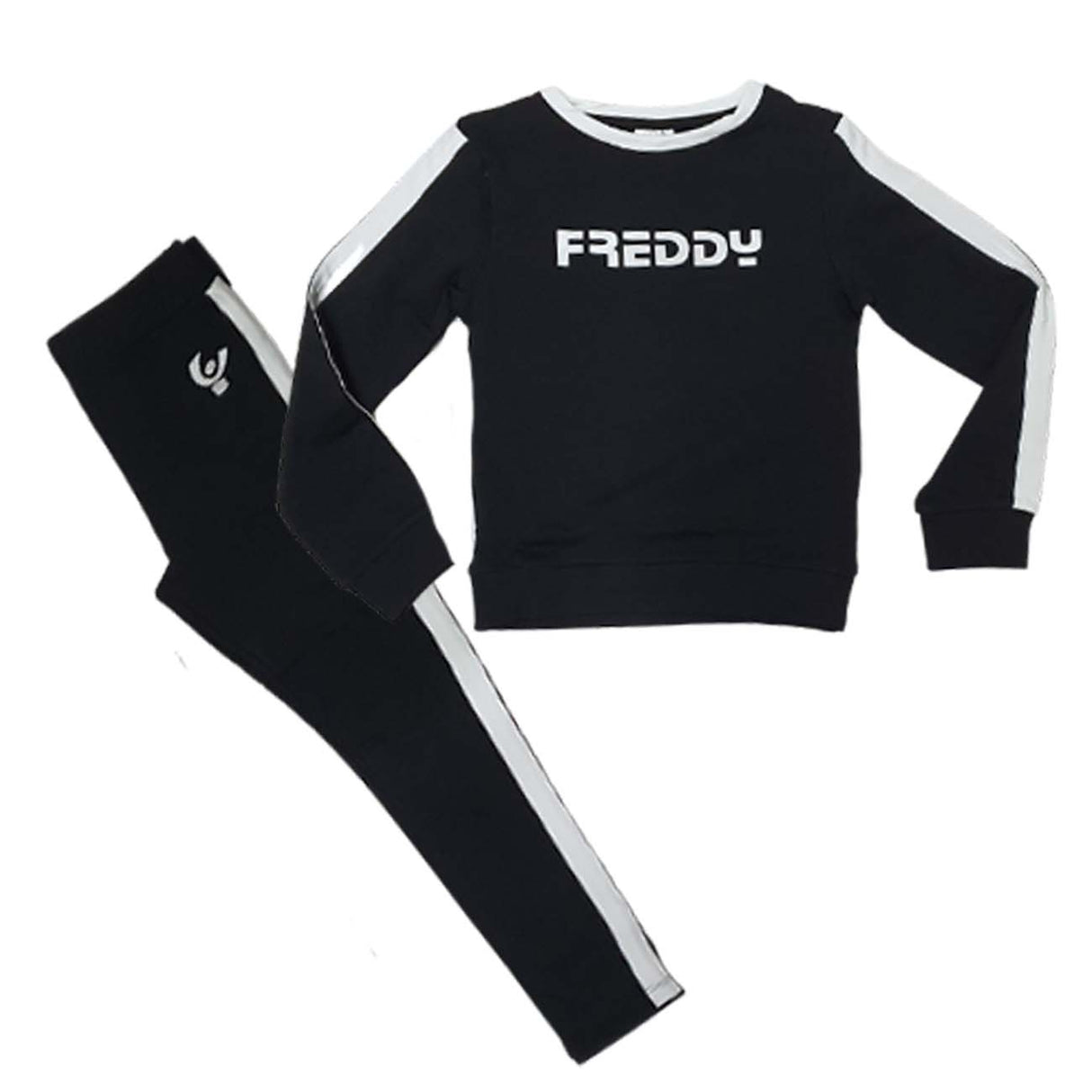 GIRLS' TRACKSUIT FREDDY FR0225 BLACK FLEECE COTTON
