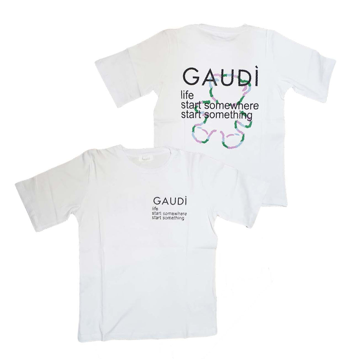 GAUDI' BOYS T-SHIRT GAM04576 WHITE COTTON