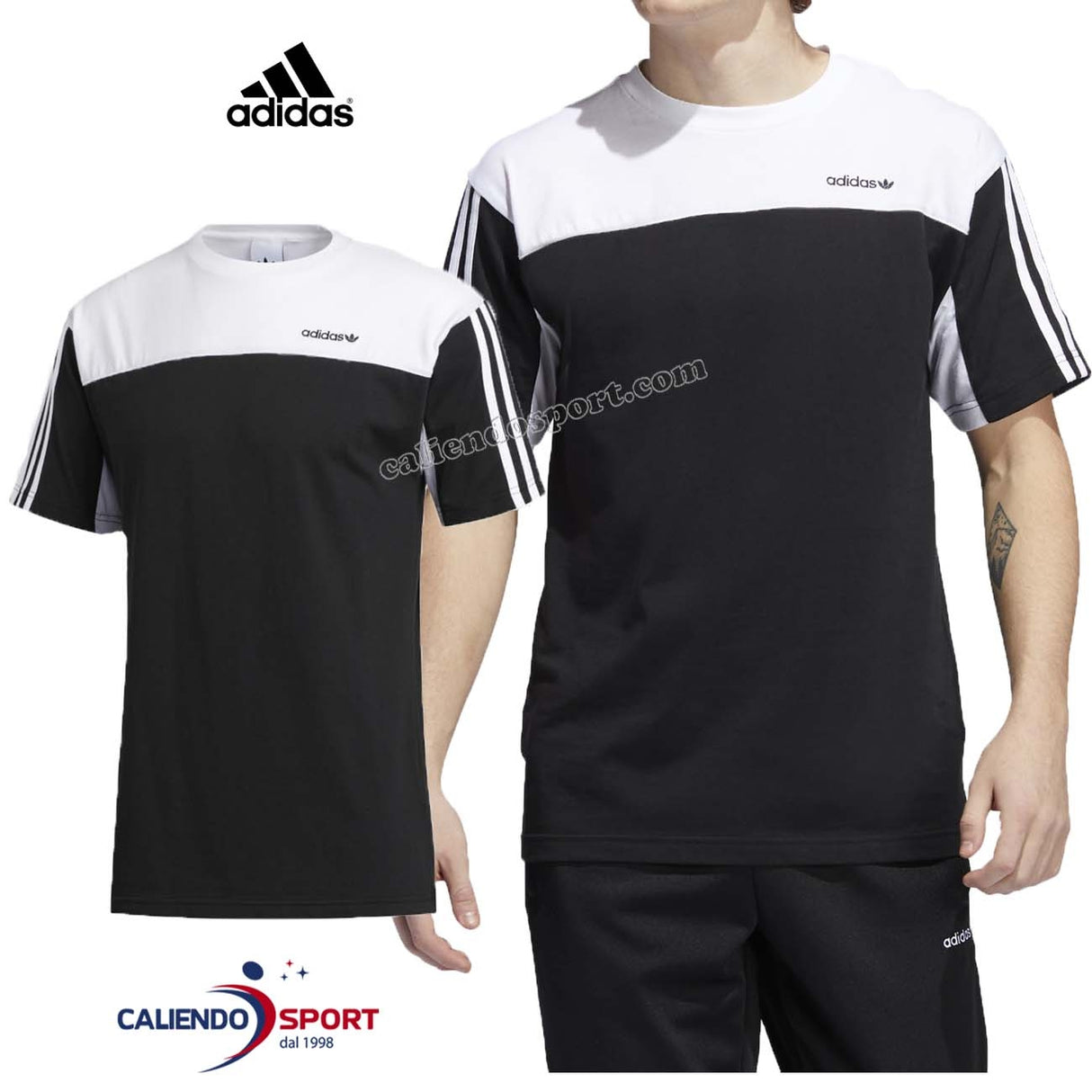 T-SHIRT ADIDAS GD2071 NERO CLASSIC ORIGINALS COTONE