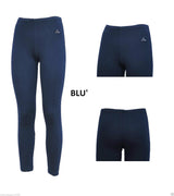 LEGGINS Donna Cotone Fuseaux Sport  Palestra Elastico BLU NERO GRIGIO CORSA CASU