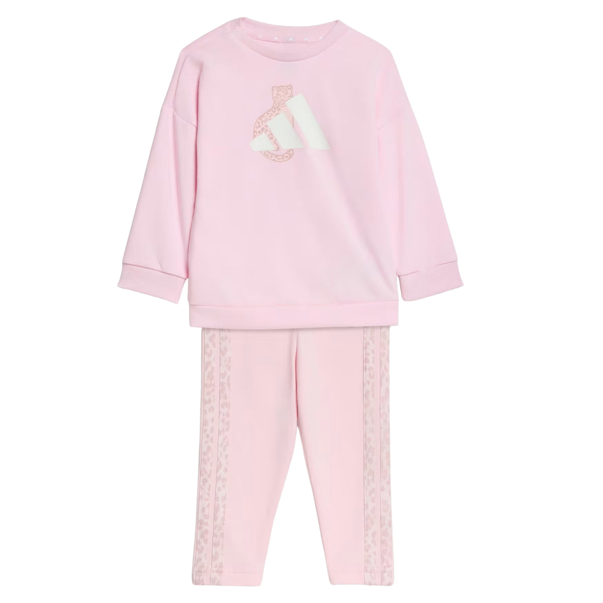 TUTA BAMBINE ADIDAS KC9645 LEGGINGS ANIMALIER COTONE GARZATO
