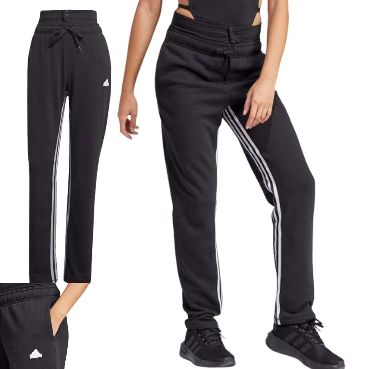 PANTALONE DONNA ADIDAS IN1830 DANCE ALL-GENDER COTONE GARZATO