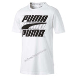 T-SHIRT HOMME PUMA 854150 01 02 BLANC NOIR COTON REBEL