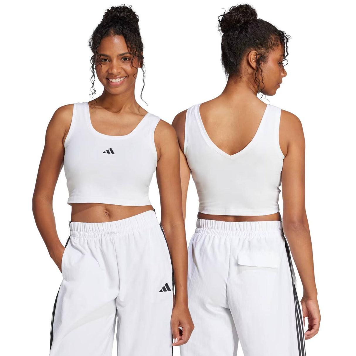 CANOTTA DONNA ADIDAS JD0545 SMALL ESSENTIALS COTONE BIANCO
