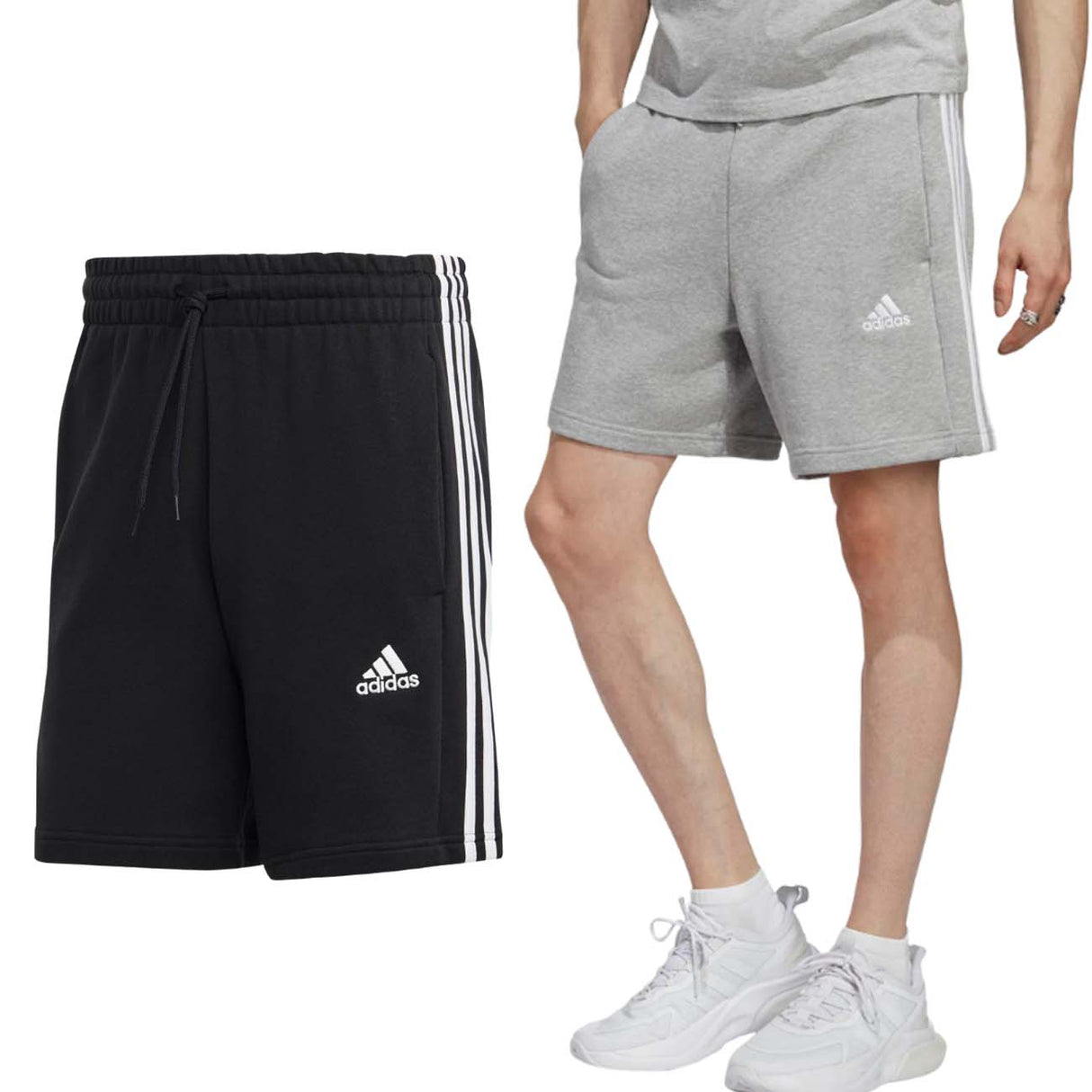ADIDAS IC9435 IC9437 ESSENTIALS BRUSHED COTTON SHORTS