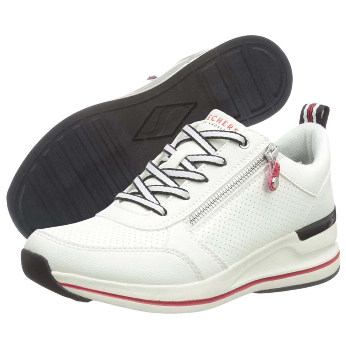 SCARPA DONNA SKECHERS 177335 WHT SIDE LINES BILION 2