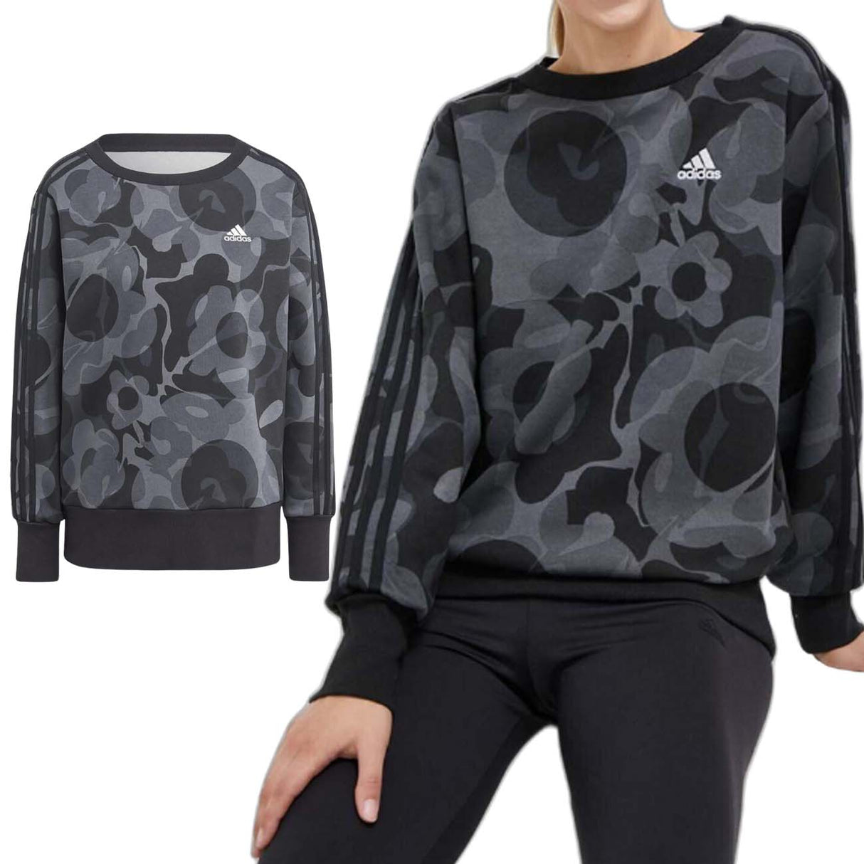 FELPA DONNA ADIDAS IL3035 GRAFHIC COTONE FELPATO