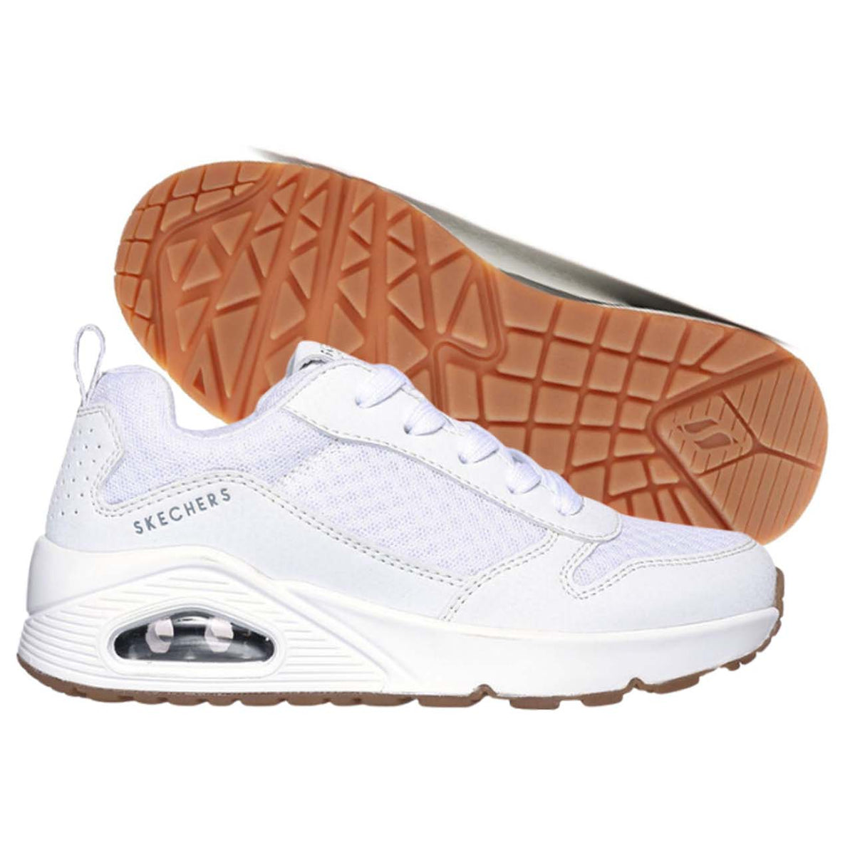 SCARPA RAGAZZI SKECHERS 403667L WHT UNO POWEX BIANCO