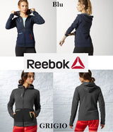 Sweat-shirt FEMME REEBOK FITNESS TRAINING GYM COTON BROSSÉ GRIS BLEU B85320