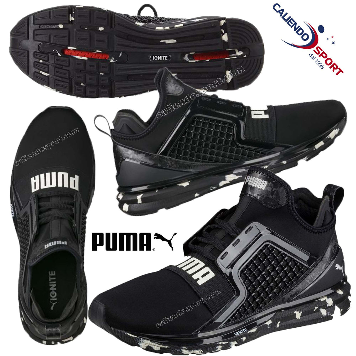 CHAUSSURES POUR HOMMES PUMA 190353 02 IGNITE LIMITLESS SWIRI BASKETS À COL MONTANT NOIRES