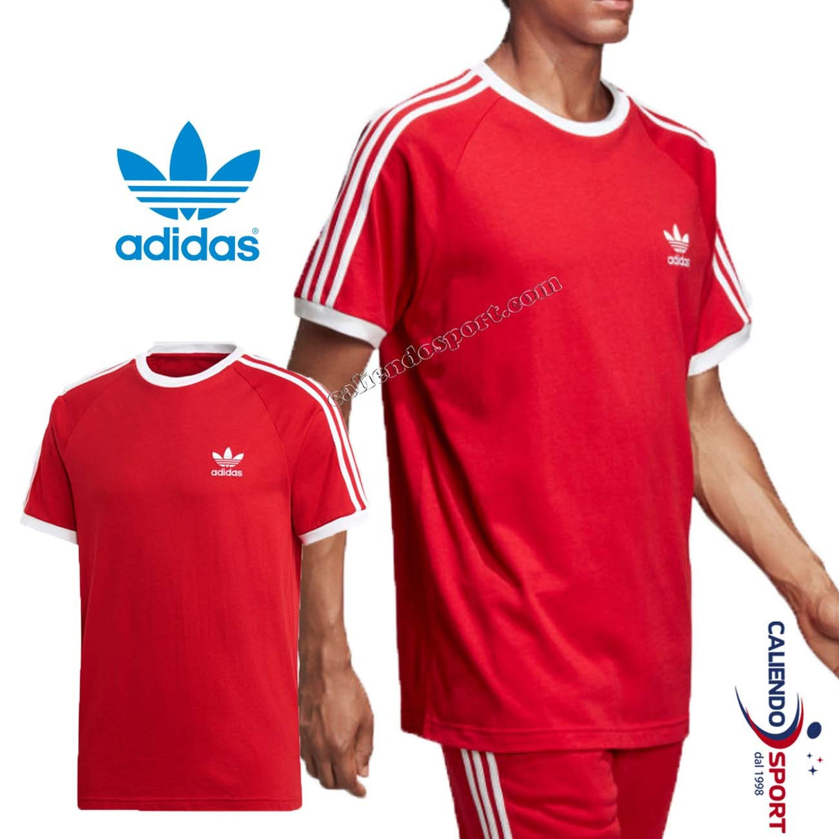 T-SHIRT HOMME ADIAS ORIGINALS DV1565 COTON ROUGE