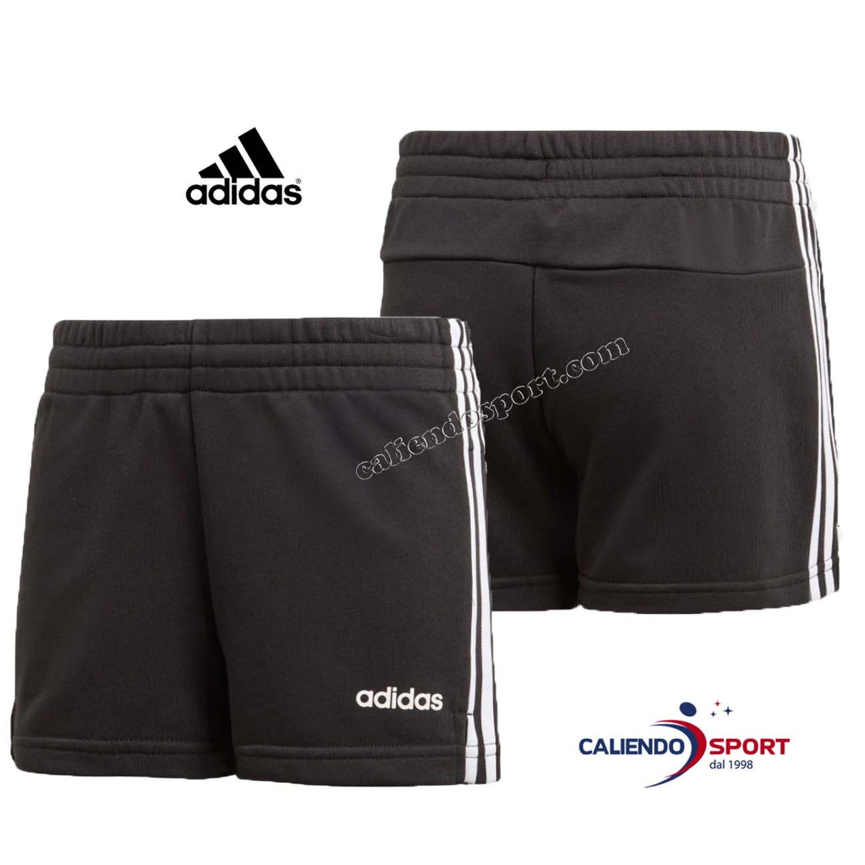 PANTALONCINO BAMBINO DV0351 NERO COTONE ESSENTIALS 3-STRIPES