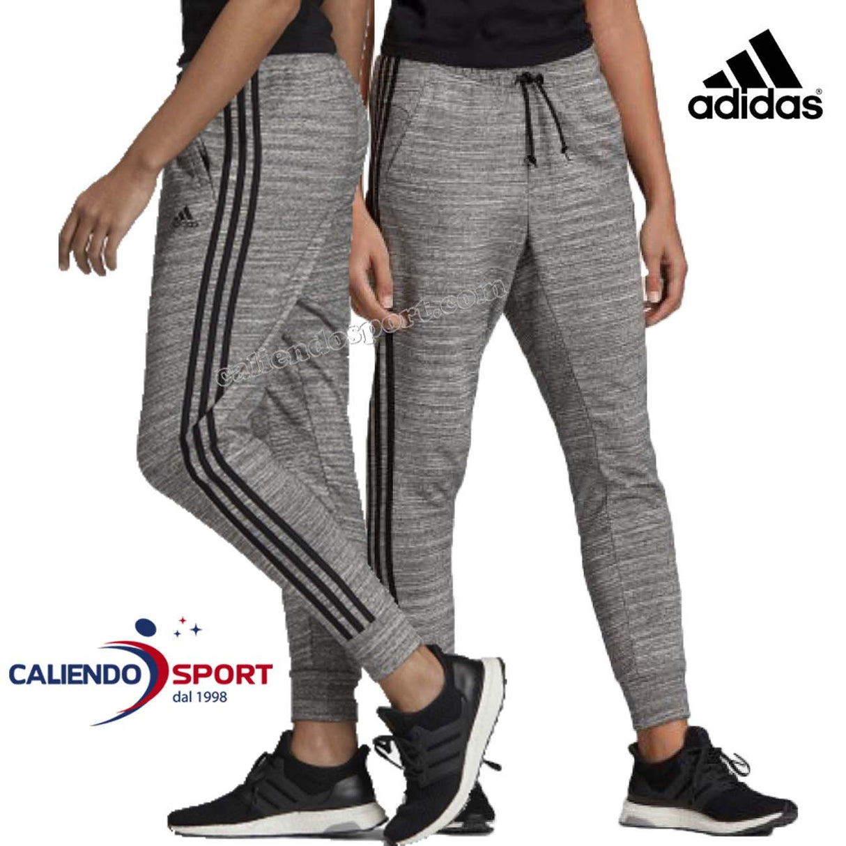ADIDAS DX7959 COTTON TROUSERS MELANGE GREY