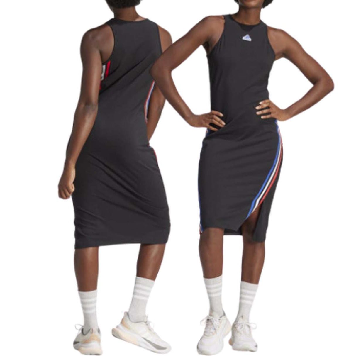 VESTITO DONNA ADIDAS IR9135 COTONE ELASTICO NERO