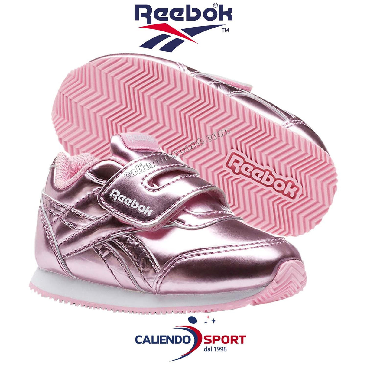 SCARPA REEBOK CN5845 BABINA NEONATI REEBOK ROYAL CLASSIC JOGGER 2.0 KC ROSA STRAPPO