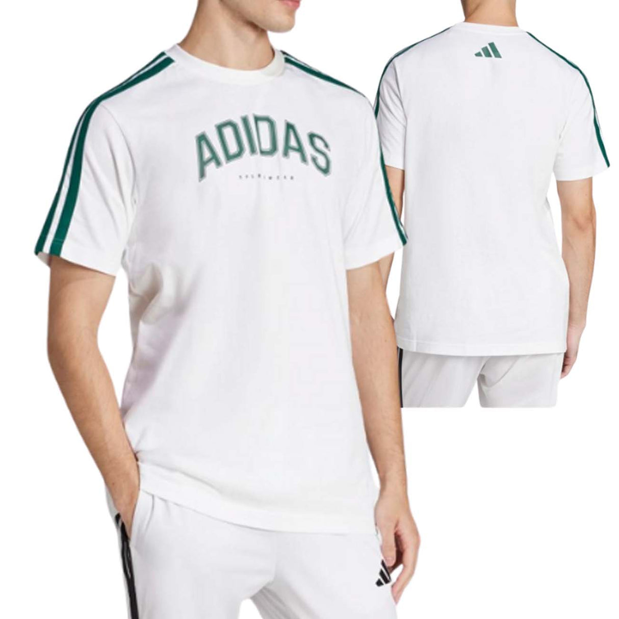 T-SHIRT ADIDAS JJ3868 COLLEGGIALE COTONE BIANCO
