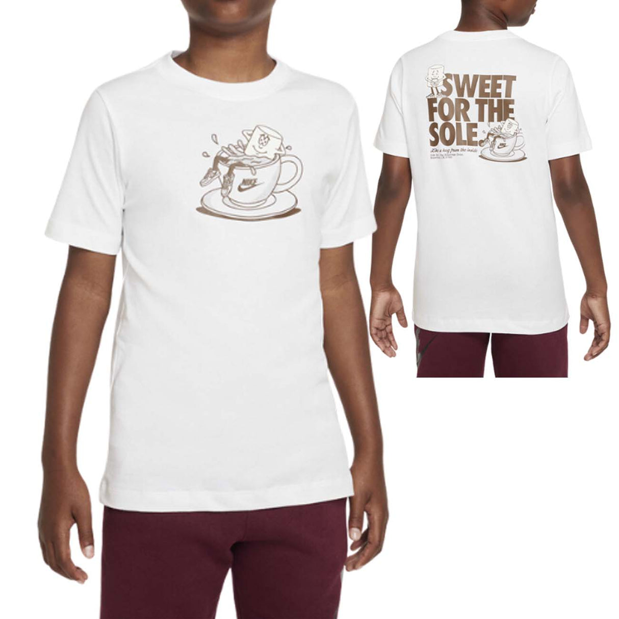 NIKE DX1150-100 WHITE COTTON BOYS T-SHIRT