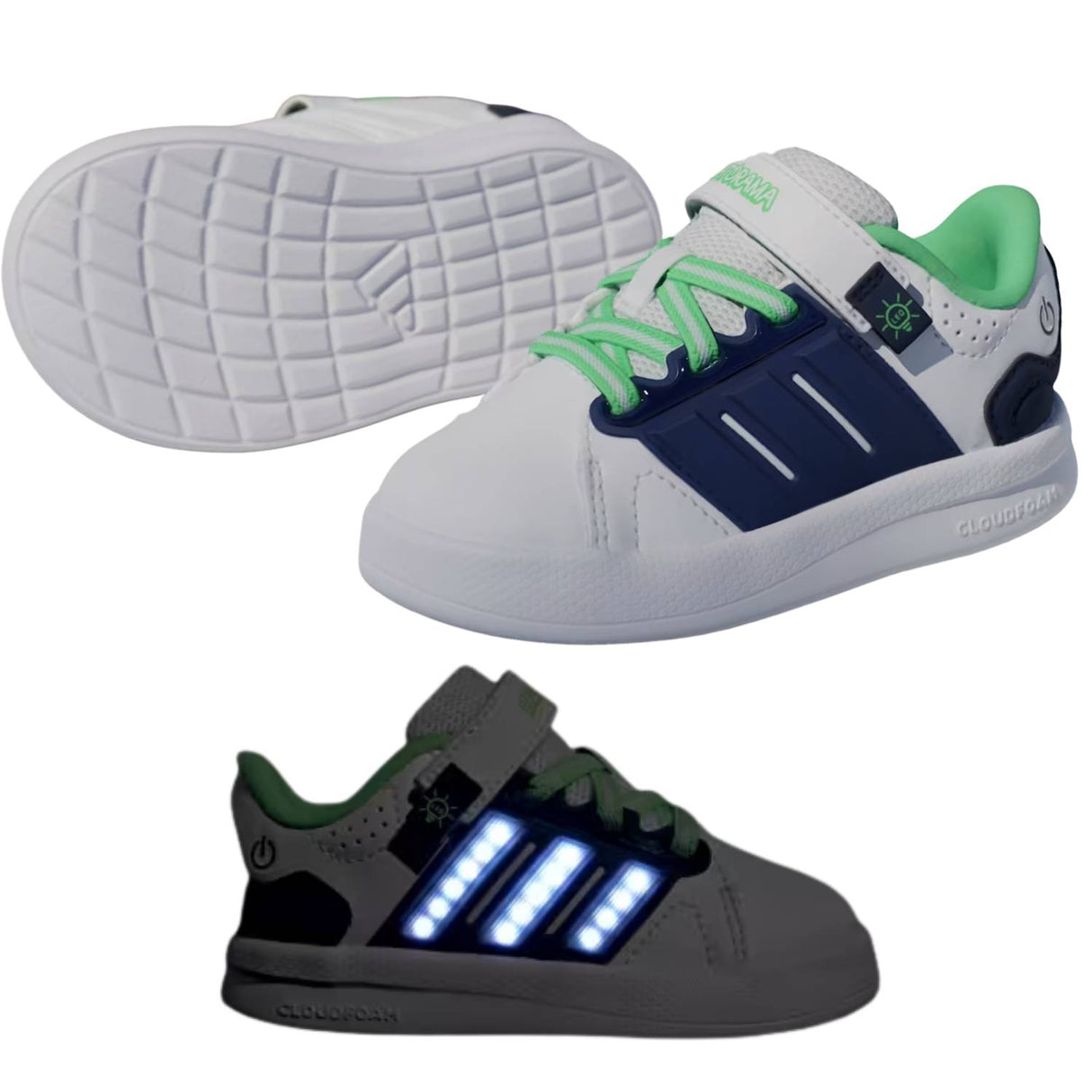 SCARPA BAMBINI ADIDAS KJ7001 LIGHTORAMA STRAPPO LUCI