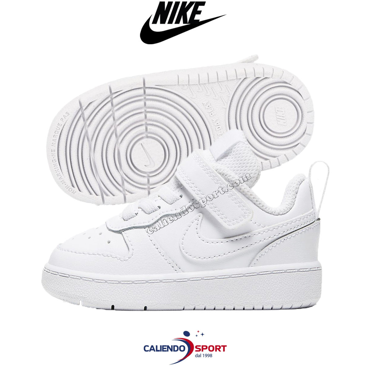 SCARPA NIKE BAMBINI BQ5453 100 COURT BOROUGH LOW 2