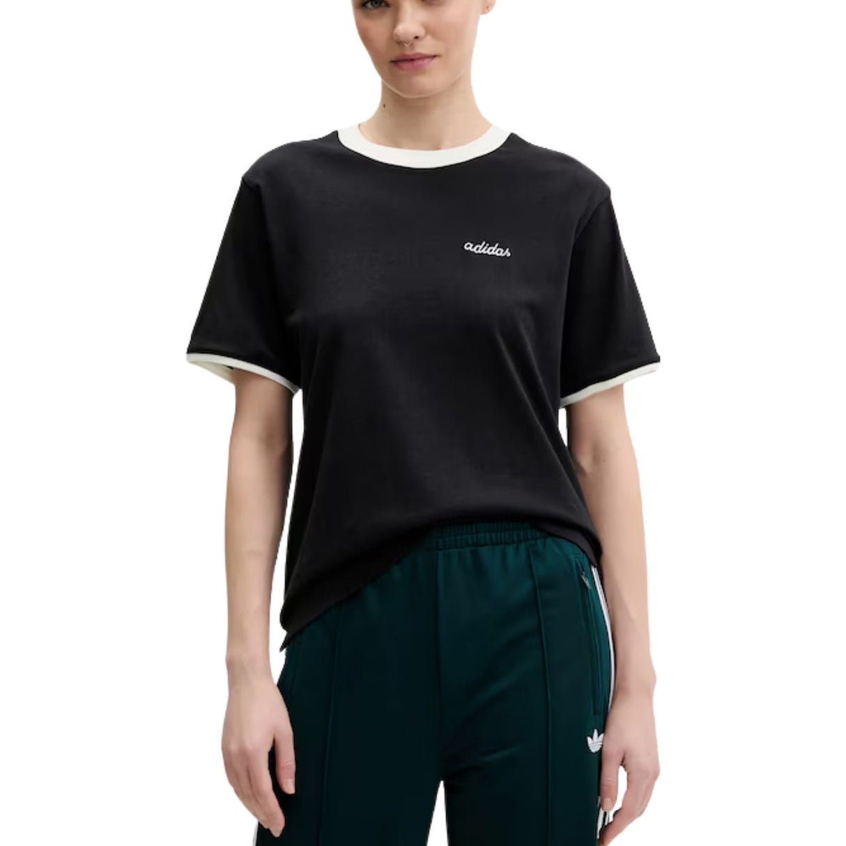 T-SHIRT DONNA ADIDAS KB8194 COTONE NERO