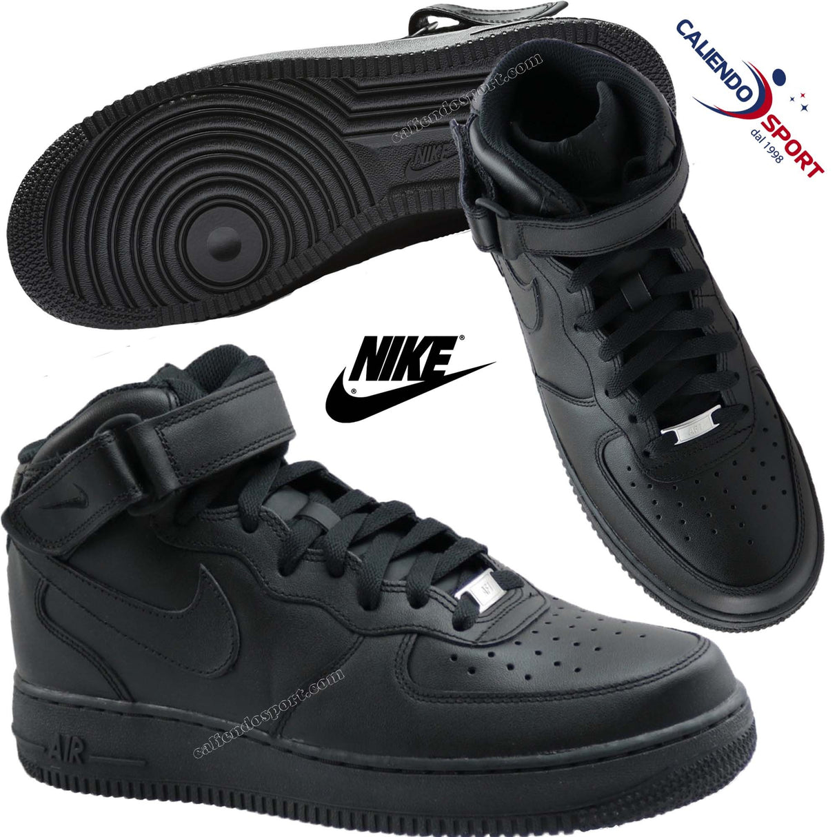 Men's Shoes 315123 001 Nike Air Force Mid '07 BLACK HIGH NECK