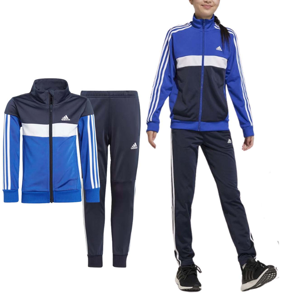 TUTA RAGAZZI ADIDAS IA3114 COLORBLOCK SHINY ACETATO