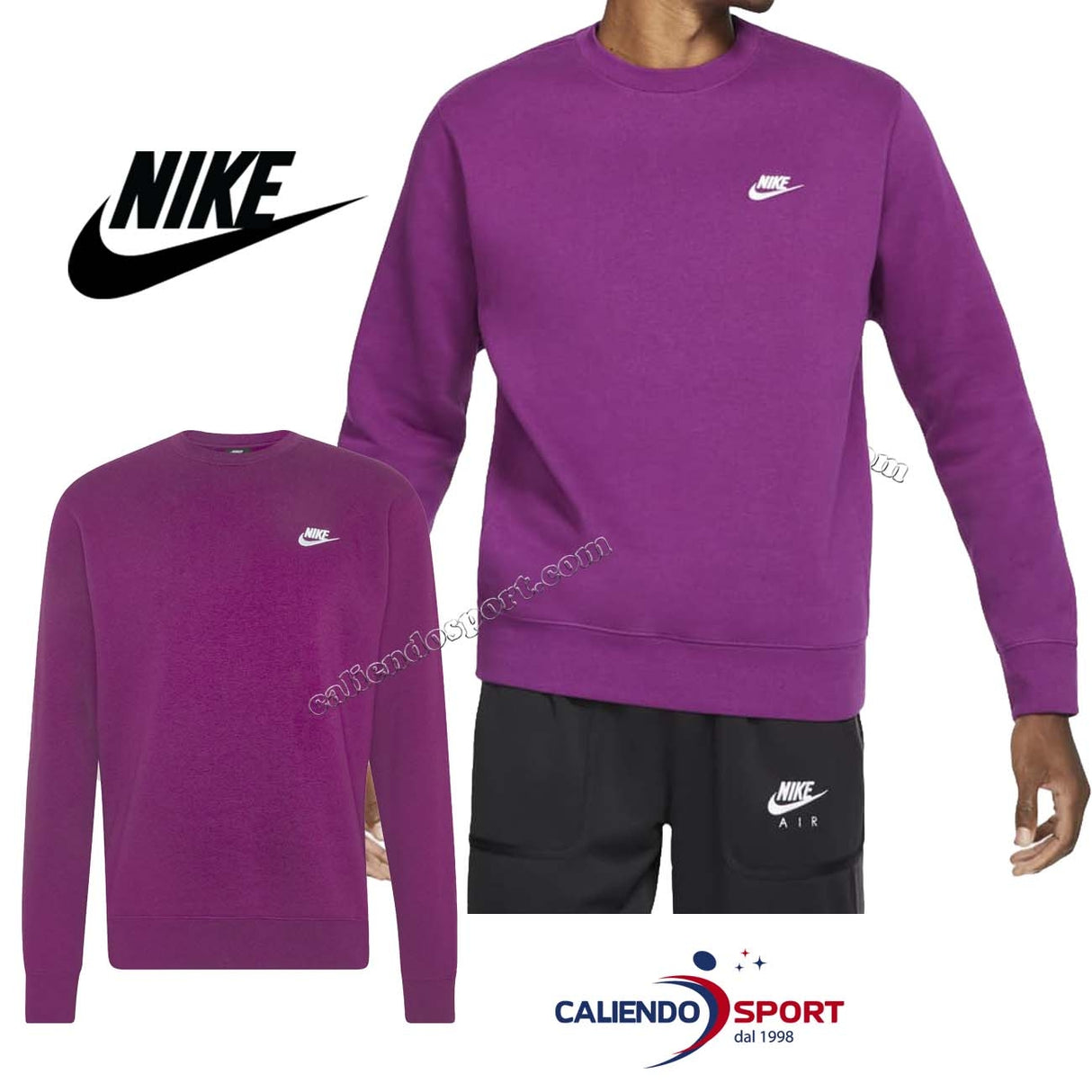 FELPA NIKE BV2666 525 SPORTSWEAR CLUB VIOLA COTONE