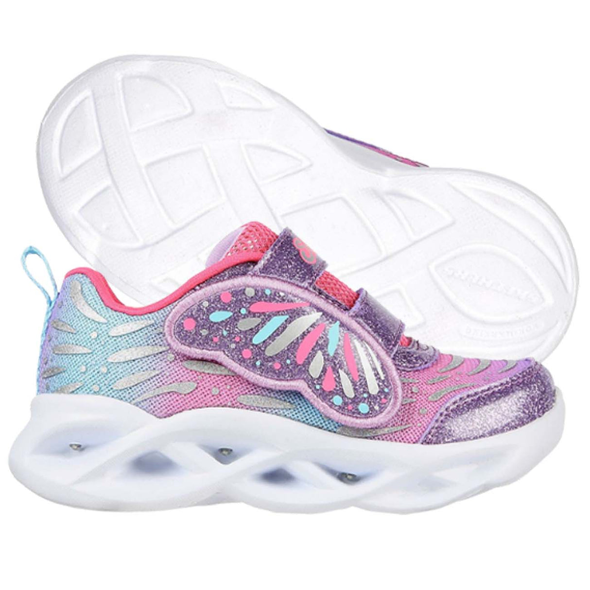 SKECHERS 302754LVPK S-LIGHT LIGHT UP GIRLS SHOES