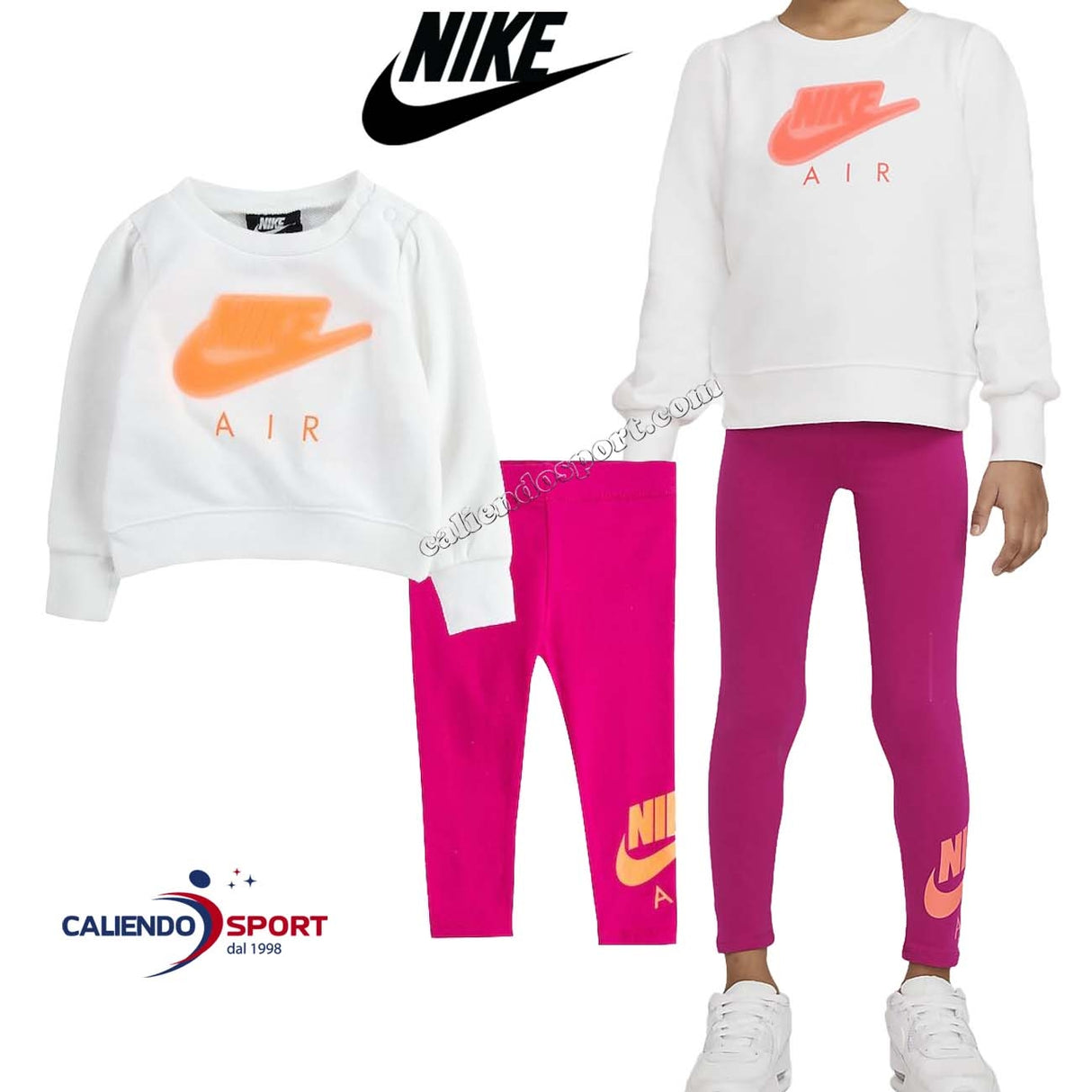 NIKE KIDS TRACKSUIT 36H376 AOI AIR SWEATSHIRT + COTTON LEGGINGS