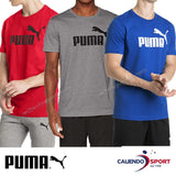 T-SHIRT PUMA UOMO 851740 ESSENTIALS COTONE ROSSO GRIGIO AZZURRO