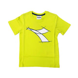 DIADORA CHILDREN'S T-SHIRT 174293 GREEN GREY COTTON SHORT SLEEVE