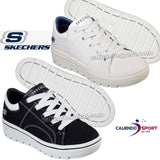CHAUSSURES FEMMES SKECHERS 74100 STREET CLEAT BLK WHT NOIR BLANC