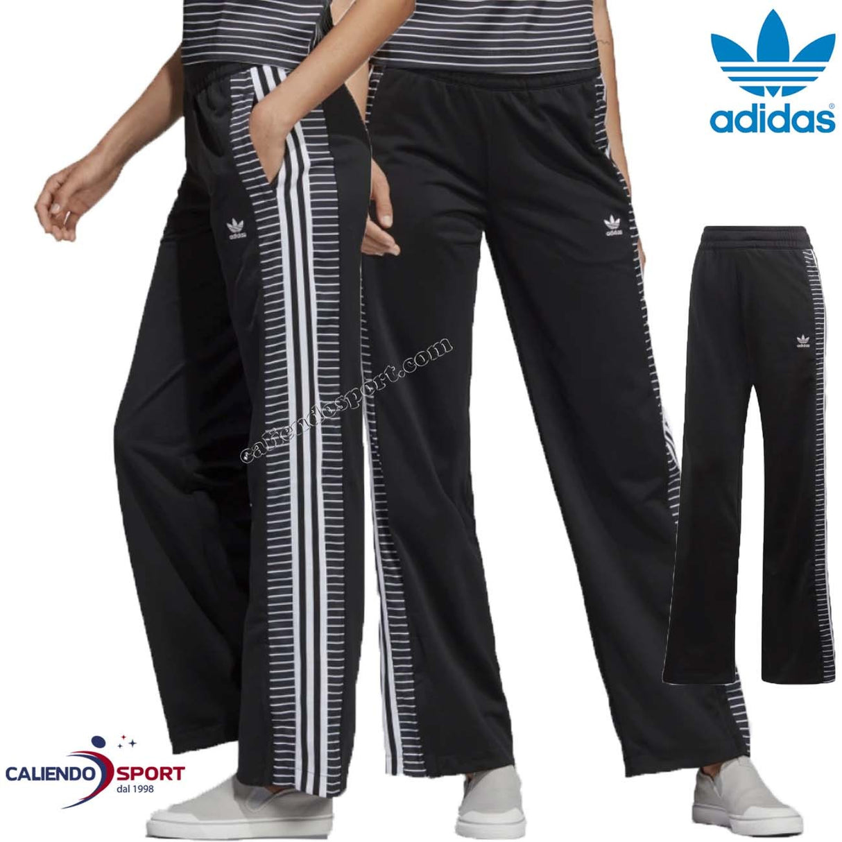 PANTALONE ADIDAS ORIGINALS DONNA DU9880 NERO BIANCO TRACK PANT